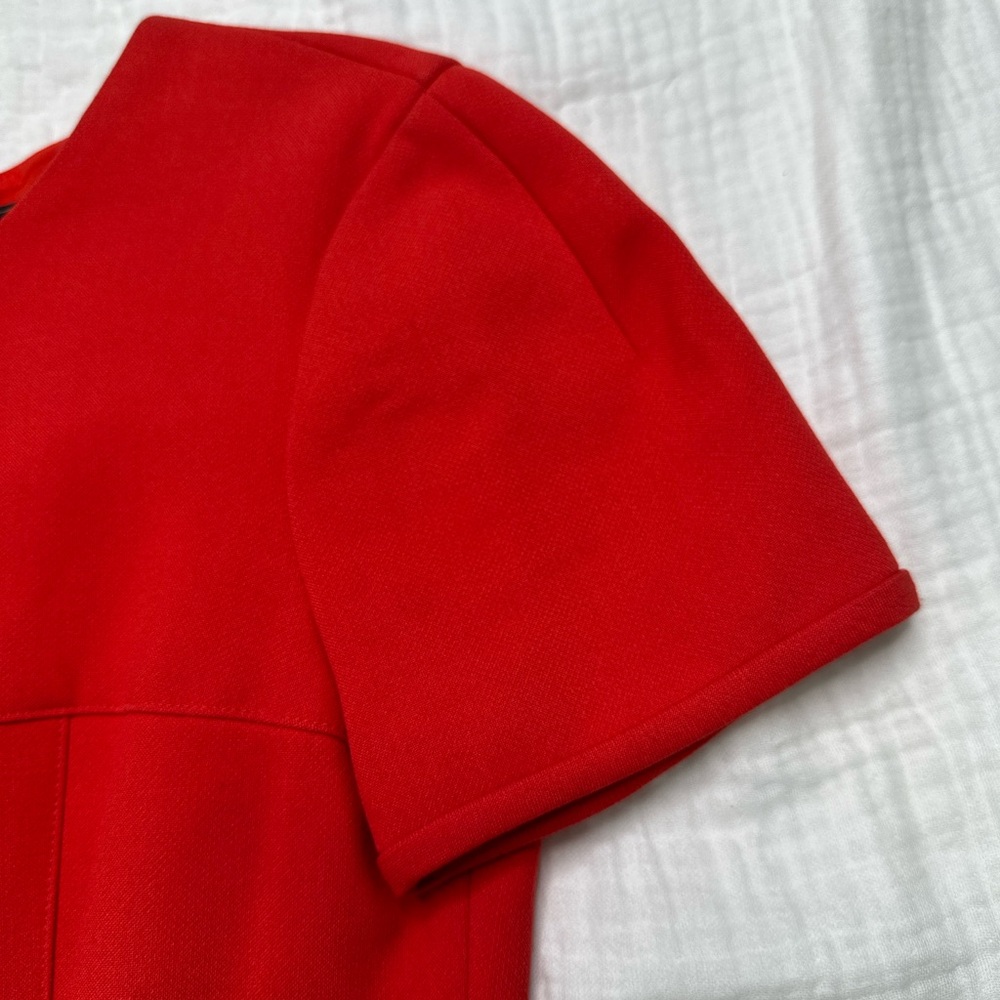 Chic Red and Tan Mini Dress - Picture 4 of 13